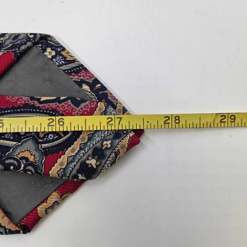 Robert Talbott Necktie‎ Hand Sewn Finest Silk USA Made Red Blue Paisley Mens Tie